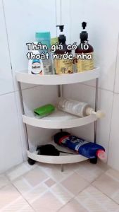 kệ để đồ nhà bếp phòng tắm góc tường tam giác 3-4 tầng có bánh xe gọn gàng Vuadienmay