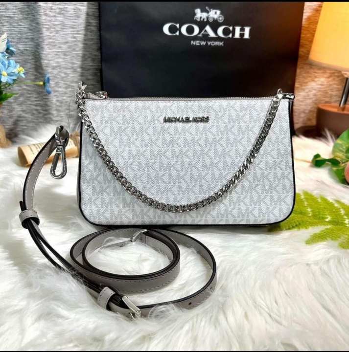 Michael kors hotsell white leather purse