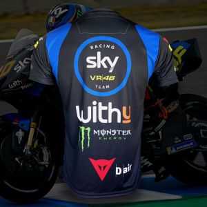 เสื้อยืดคอกลม T-shirt MotoGP Sky Racing เสื้อยืดโมโตจีพี ทีม สกาย เรสซิ่ง #MG0030 รุ่น ลูก้า มารินี่#10 ไซส์ S-5XL