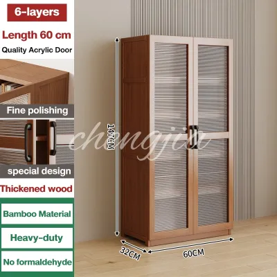 Almari Buku Bertutup Pintu Transparent Bookshelf Display Cabinet Material Kayu 书柜