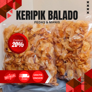 KERIPIK SINGKONG BALADO PADANG MANIS PEDAS ENAK RENYAH DAN GURIH BERAT 250 GR/500 GR/1 KG BISA BAYAR DITEMPAT/ COD
