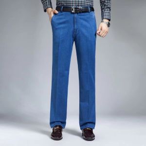 กางเกงยีนขายาว ผ้ายืด กางเกงยีนส์ชาย ทรงสวยใส่สบาย เนื้อผ้าบางเบาระบายอากาศดี