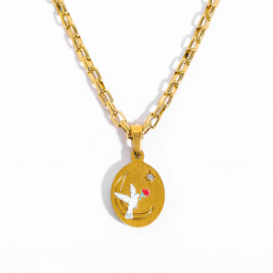 Unique Blossoms Pendant Necklace Artistic Hand Painted Necklace Stylish Neck Chain Crafted For Trendsetters