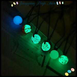 【Jumpping】 Bracelet for Women Glowing Gem Charm Jewelry Leather Rope Halloween Pendant Hollow Luminous Stone Pendant Necklace Gifts