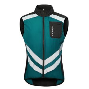 WOSAWE Men Cycling Vest Windproof Rainproof Reflective Breathable Sleeveless Sports Bike Jersey