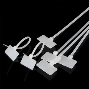 100pcs Nylon Self-Locking Label Tie Network Cable Marker Plastic Loop Ties Hanging Card Hanging Tag Label Mark