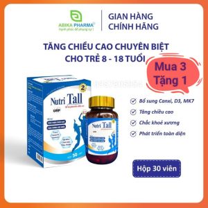 Nutri Tall 2 Mua 3 Tặng 1 – Chuyên biệt phát triển chiều cao cho trẻ 8 - 18 tuổi NUTRI TALL 2 BỔ SUNG DINH DƯỠNG TOÀN DIỆN HỖ TRỢ PHÁT TRIỂN CHIỀU CAO CHO TRẺ từ 8 đến 18 tuổi