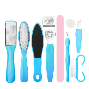 เครื่องมือทำเล็บเท้า 8/10 ชิ้น น้ำยาล้างแคลลัส สำหรับเท้า ชุดดูแลเท้า พร้อมตะไบ น้ำยาล้างผิวแข็ง สำหรับส้นเท้าแตกและผิวหนัง