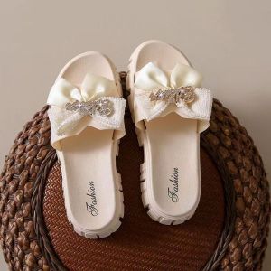 [Free Shipping] New Thick-Soled Bow-Tie Slippers For Women Suitable For Summer Wear With A Soft Non-Slip Sole And A Fashionable One-Strap Design
