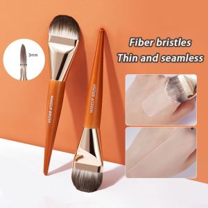 EXCES Ultra-thin Tongue Shape Liquid Foundation Brush Wooden Handle Professional BB Cream Makeup Brush Kabuki Brush Widen Women