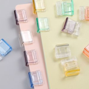MELODI 20PCS Đồ dùng học tập Nhựa Trong suốt Đa chức năng Sáng Tạo Kẹp giữ hồ sơ Kẹp đẩy Kẹp góc Kẹp Giấy chữ cái Bìa hồ sơ giấy kiểm tra
