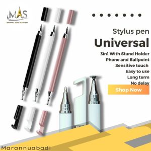 Stylus Pen 3in1 With Stand Holder Phone / Tablet Universal Appel Android Phone