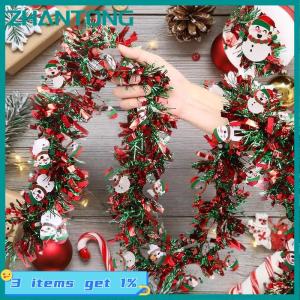 ZHANTONG 2M Giáng Sinh Tinsel Ruy Băng Trong Nhà Đảng Trang Trí Nội Thất Tự Làm Cây Giáng Sinh Home Bar Trang Trí Santa Claus Ruy Băng Vòng Hoa Trang Trí Nội Thất