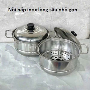 Nồi hấp inox lòng sâu nhỏ gọn 21cm