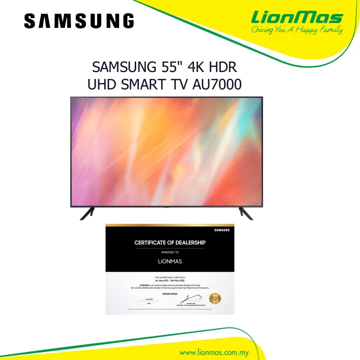 SAMSUNG 55" INCH AU7000 UHD 4K LED SMART TV UA55AU7000 / UA55AU7000KX (2021 NEW MODEL)