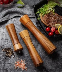 Wood Noble Workmanship Spice Salt Pepper Mill Adjustable Ceramic Grinder Kitchen Cooking Tools Cheese