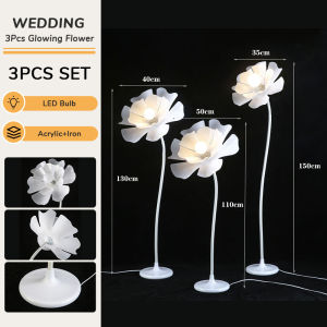 Eroma 3Pcs Glowing Flower Lighting Dual‑Color Changing Romantic Wedding Party Xmas Home Decoration Ornament