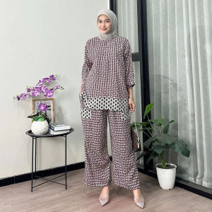 TERLARIS !!! ONE SET BAJU SETELAN V BAHAN JATUH RAYON PREMIUM ADEM & NYAMAN