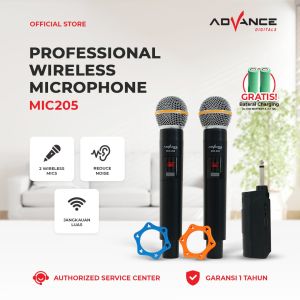 Advance Mic205 Dual Microphone Wireless Anti Noise Garansi Resmi Advance