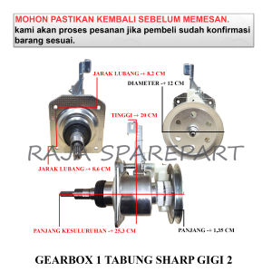 G1G2S GEARBOX MESIN CUCI/GEARBOX 1 TABUNG MESIN CUCI SHARP GIGI 2