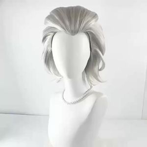 Kano Thời đại Đá Mùa 4 Tiến sĩ Jeno cos Tóc giả Tóc mái vòm tóc sau cao đỉnh đầu đẹp màu trắng bạc