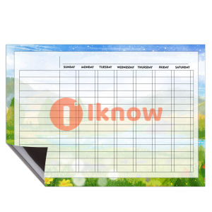 I Know Tấm Bảng Trắng Nam Châm A3 Cho Tủ Lạnh Nhà Bếp Đa Năng Bảng Trắng Hàng Tuần Lịch Có (Bút 3 Màu) + Cục Tẩy Xương