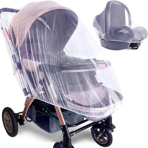 Stroller Mosquito Net Full Coverage Sun Shade Baby Stroller Cover UV Protection Breathable Mesh Universal Fit Newborn Stroller Accessories