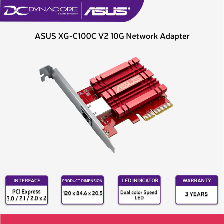 ASUS XG-C100C V2 10G Network Adapter PCI-E x4 Card with