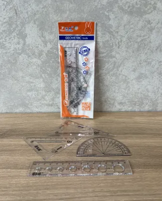 20 Set Penggaris/ Garisan Plastik Set Isi 4