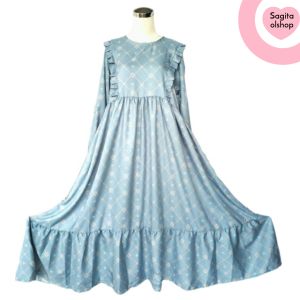 GAMIS WANITA TERBARU 2022/GAMIS DRESS MIDI BAHAN SHAKILA PREMIUM/BAJU WANITA MUSLIMAH ONE SIZE