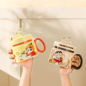 400Ml Cute Cartoon Crayon Shinchan Ceramic Box Set Mug Cover As Stand Beautiful Kitchen Tableware Drinking Cup Kid Birthday Gift2026