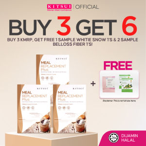 [BUY 3 GET 6] KITSUI KMRP Meal Replacement Plus x3 Choco Cookie Cream [FREE 1x Whitie Snow 1s + 2x Belloss Fiber 1s]