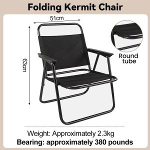 Portable Foldable Kermit Chair Lightweight Camping Chair for Outdoor Fishing Picnic Beach Travel
