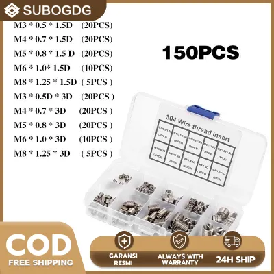 150PCS Stainless Steel Thread Repair Insert Kit M3 M4 M5 M6 M8 Rivet Nut Kit Helicoil Thread Repair Insert Kit【Local shipment】