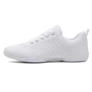 Fitness dance shoes comitive aerobics shoes cheerleading training shoes men women white mesh comition dance sneakers kids