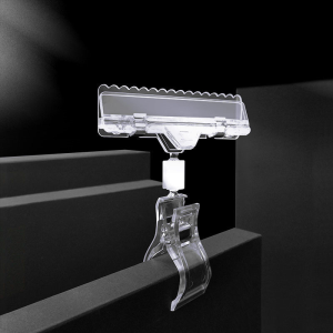 Transparent Plastic Shelf Clamp Merchandise Sign Price Label Tag Advertising Clips