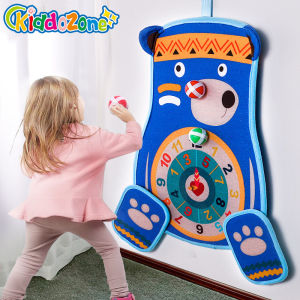 KiddoZone Sticky Ball Dart Board Toy Mathematics Early Education Baby Throwing Target Hanging Wall Parent-child Interactive Decompression Game Gift for 3 Years and Above Kids