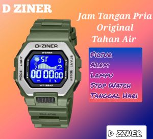 COD BISA BAYAR DITEMPAT JAM TANGAN PRIA ANTI AIR/JAM TANGAN D ZINER MODEL DIGITAL PAKET BOX TALI RUBBER
