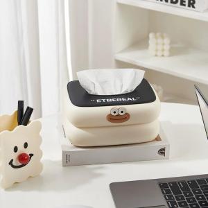 Cream Style Tissue Box Silicone Cute Tissue Box Desktop Paper Box Dispenser For Living Room/Office Coffee #34