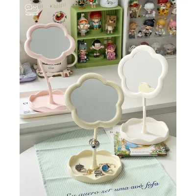 Gương decor để bàn trang điểm hình bông hoa sang chảnh Gương để bàn trang điểm mini