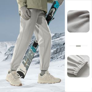 Camel womens outdoor soft shell pants winter windproof water repellent plus velvet pants