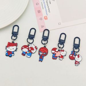 TRANQUIL HUT 4/5PCS Metal Kitty Cat Keychain Bag Hanging Cartoon Pendant Cute Key Ring Exquisite Ornaments  Keychain Bag Pendant