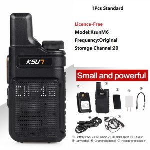 KSUN X-M6 Mini Two Way Radio FRS PMR 446 Walkie Talkie Profesional Portable Small Radios Comunicador Transceiver Station 1or 22026