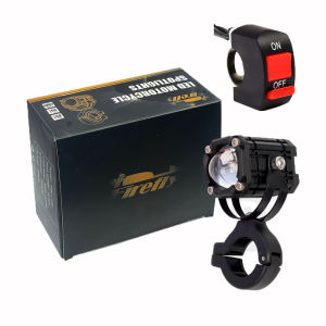 1 Pair (2pcs) 4 Modes Motorcycle Auxiliary driving lights LED headlight Universal High Beam & Low Beam With Flashing Mode Suitable for night driving