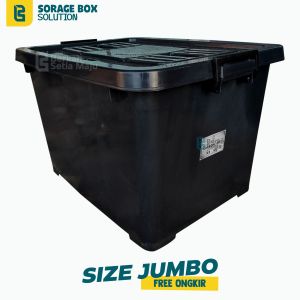 [JUMBO] Container Box Multifungsi KB 180 Liter Kotak Penyimpanan Murah Storage Hitam Kuat dan Kokoh dengan Roda CB 170 Liter dengan Roda AKAKO