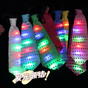 10pcs Light up Neck Tie Pre-tied Neckties Pre-Tied Ties Sequin Ties Glow Necktie Led Necktie Flashing Tie Luminous Tie