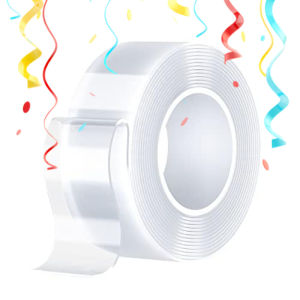 Double Sided Tape Heavy Duty Mounting Tape Strong Adhesive Strips Sticky Nano Tape Multipurpose Removable Transparent Two Sided Poster Tape for Paste Items Household
