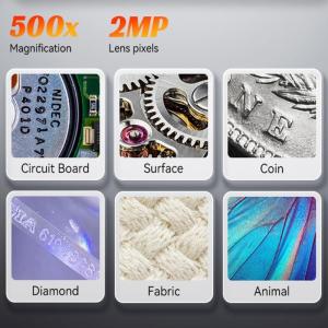 500X Magnification Portable Digital Microscope For Analysis 2MP Camera 8 Adjustable LEDs Autofocus Feature