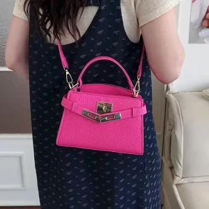 AE Korean-style niche trendy small bag for women fashionable shoulder and crossbody bag with lychee pattern lock clasp handbag small tote bag