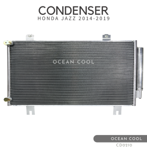 แผงแอร์ ฮอนด้า แจ๊ส ปี 2014 - 2019 พร้อมไดเออร์ CD0210 CONDENSER HONDA JAZZ GK ’14-’19 แผงรังผึ้งแอร์ แผงคอยล์ร้อน คอยล์ร้อน คอนเดนเซอร์